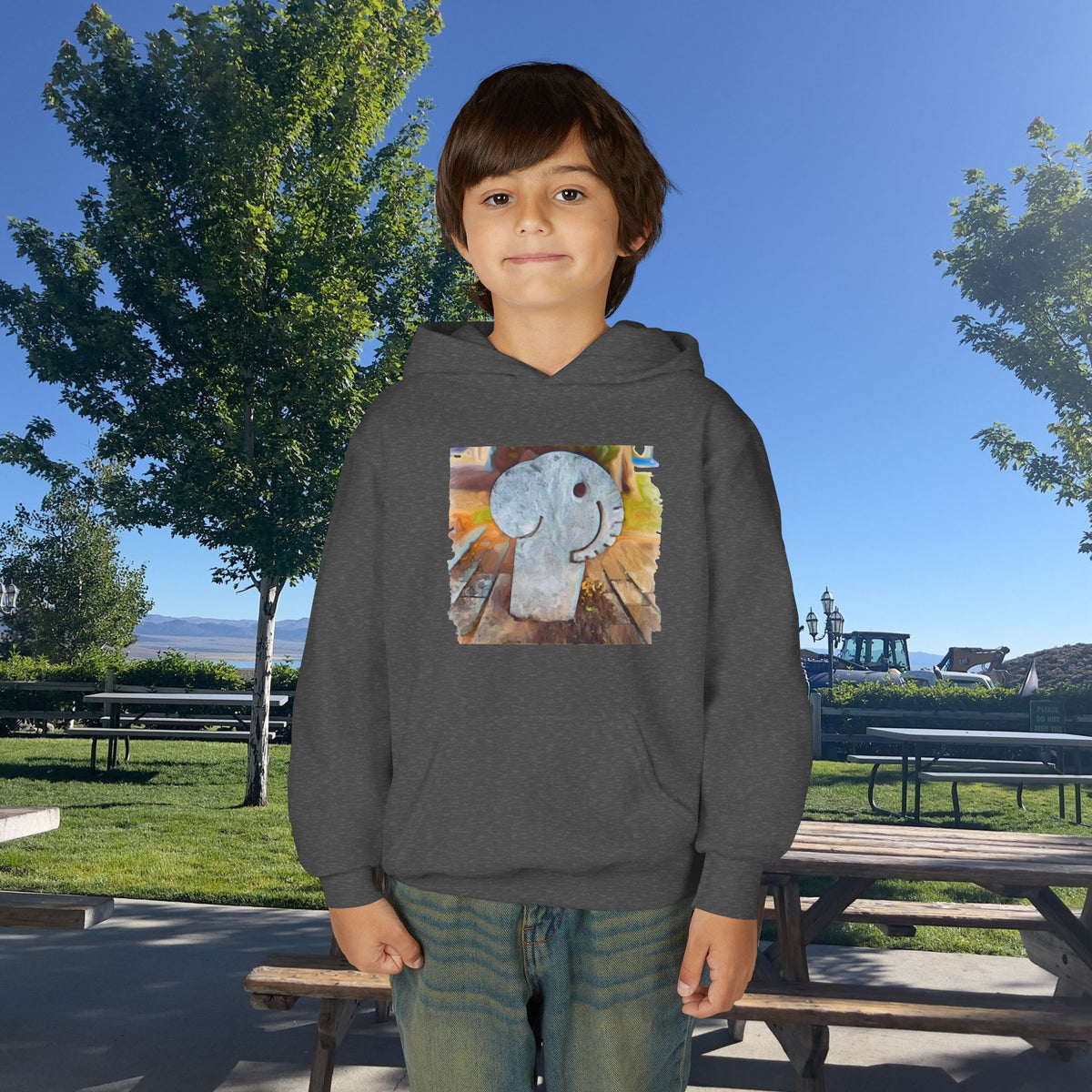 Shirt, Park Elephant Kids Hoodie