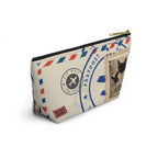 Cat Stamp Airmail Accessory Pouch — Cute Postage Cosmetic Bag