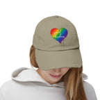 Cap, Rainbow Drip Heart "Spread Kindness" - Distressed