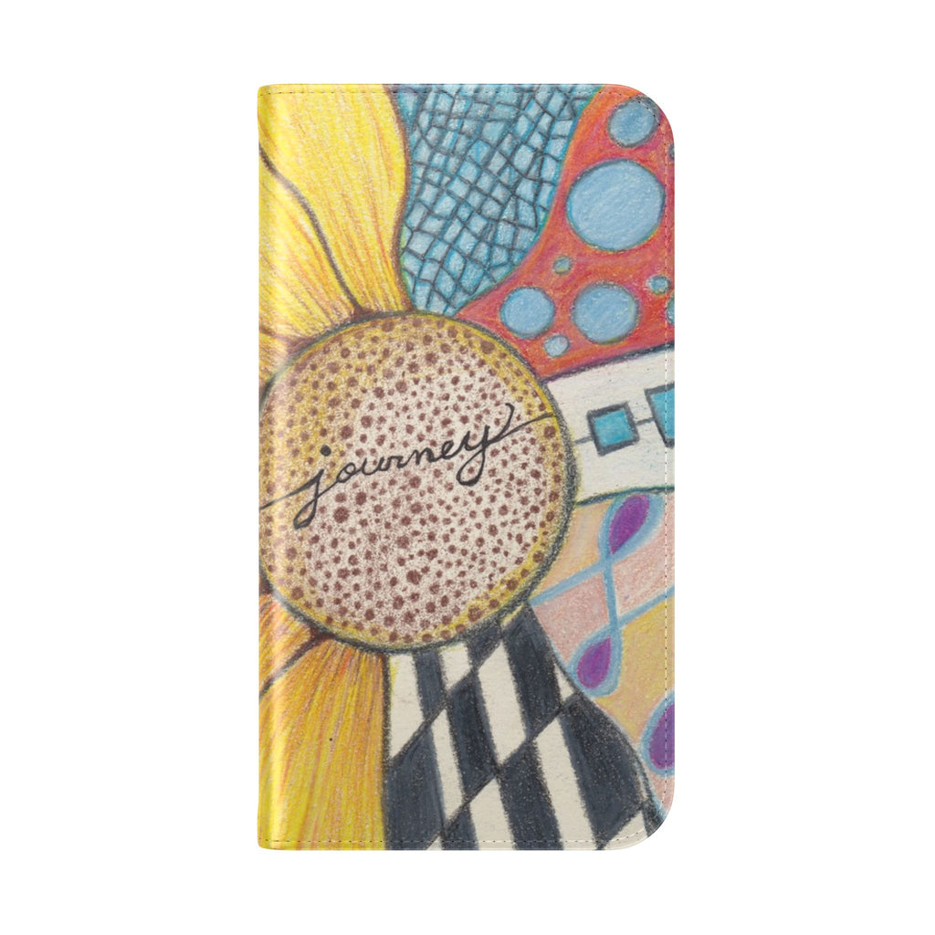 Phone Case, Sunflower Journey Flip Case – Artistic Floral