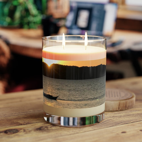 Candle, Ocean design Glass (ocean mist scent)