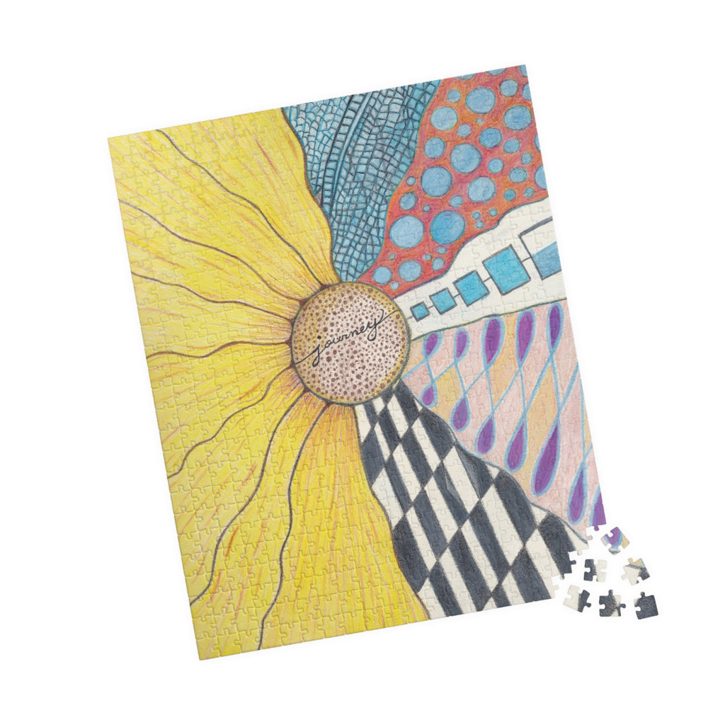 Jigsaw Puzzle, Zentangle Sunflower