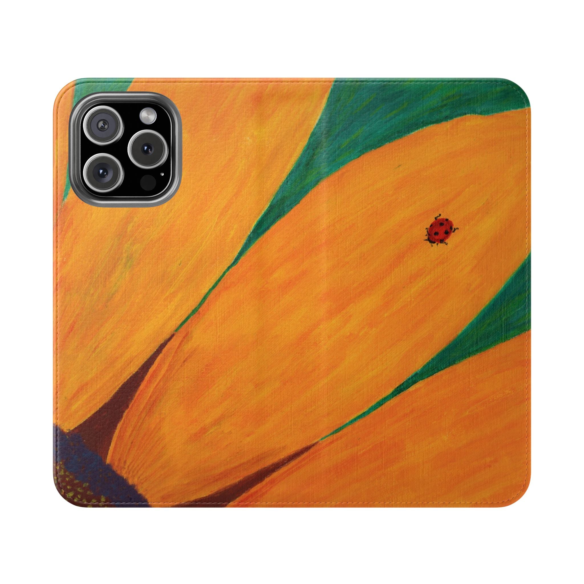 Phone Case, Ladybug on Sunflower — Flip Phone Case