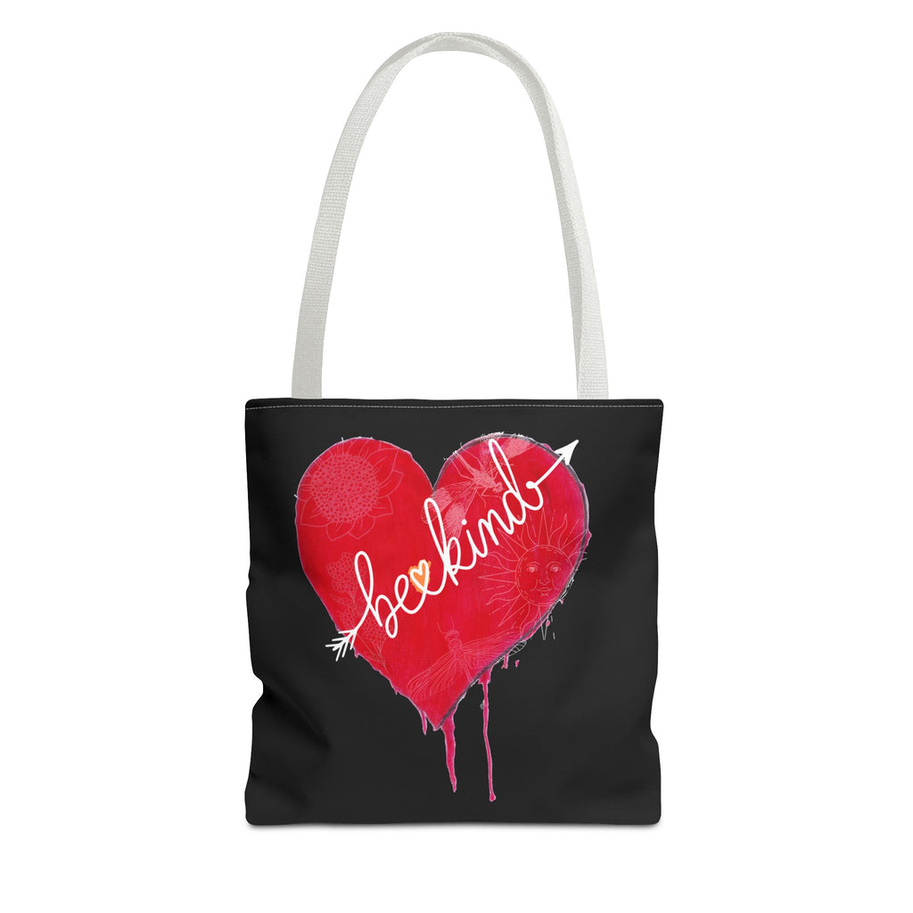 Bag, Be Kind Heart Tote Bag — Personalized Inspirational Canvas Tote