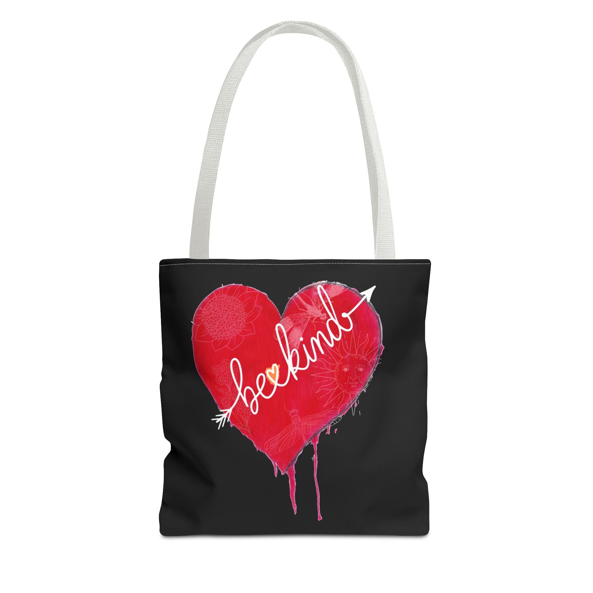 Bag, Be Kind Heart Tote Bag — Personalized Inspirational Canvas Tote