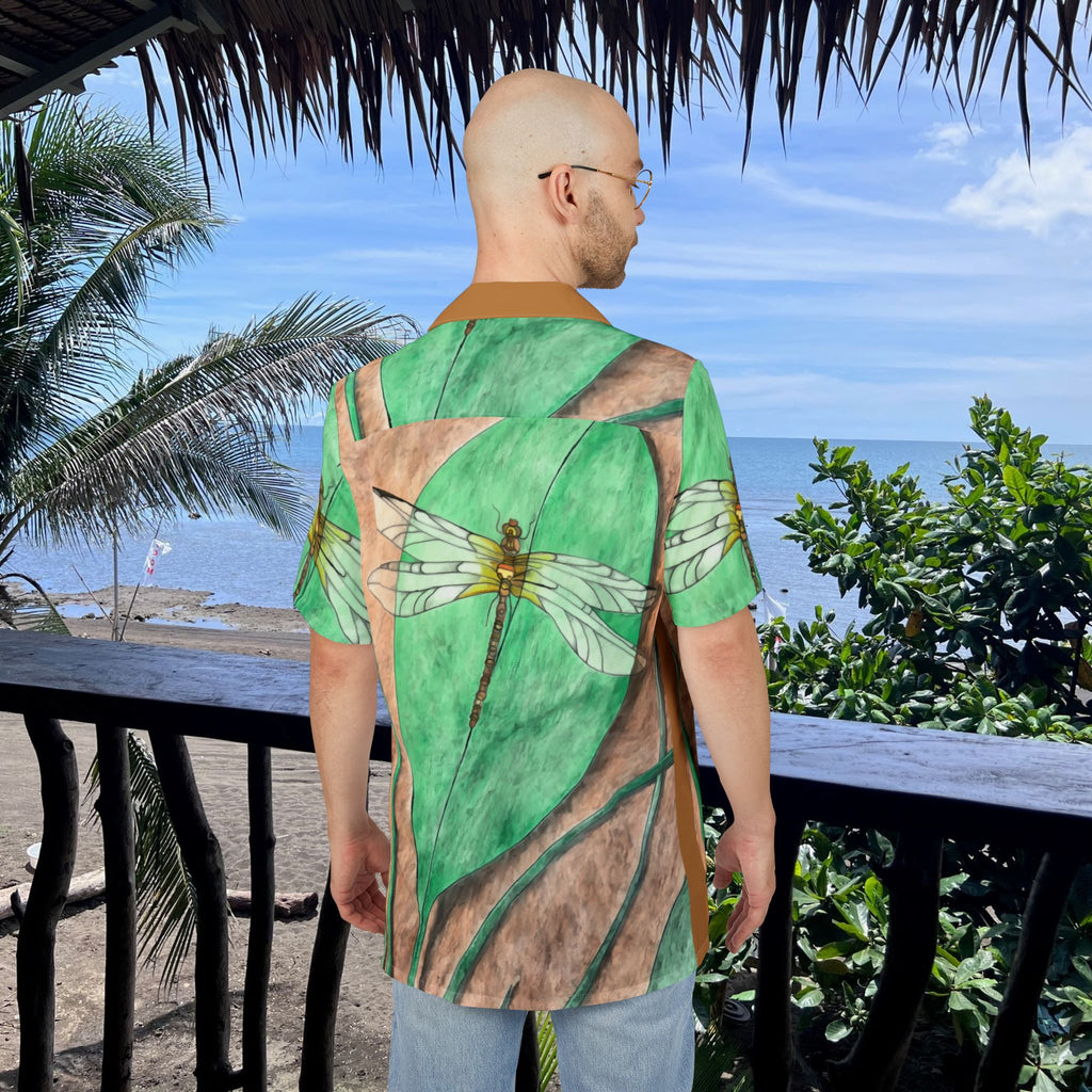 Shirt, Dragonfly on a Leaf Hawaiian Shirt (multiple sizes)