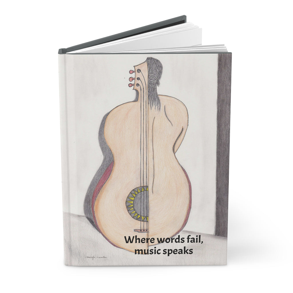 Notebook, Split Guitar — Hardcover Journal