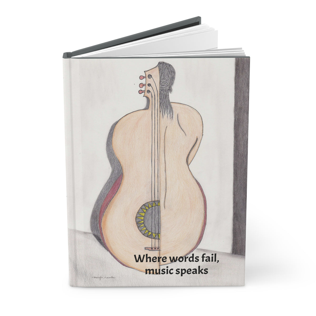 Notebook, Split Guitar — Hardcover Journal