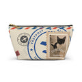 Cat Stamp Airmail Accessory Pouch — Cute Postage Cosmetic Bag