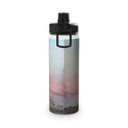Stainless Steel Water Bottle — Sunset Silhouette Kids Scene