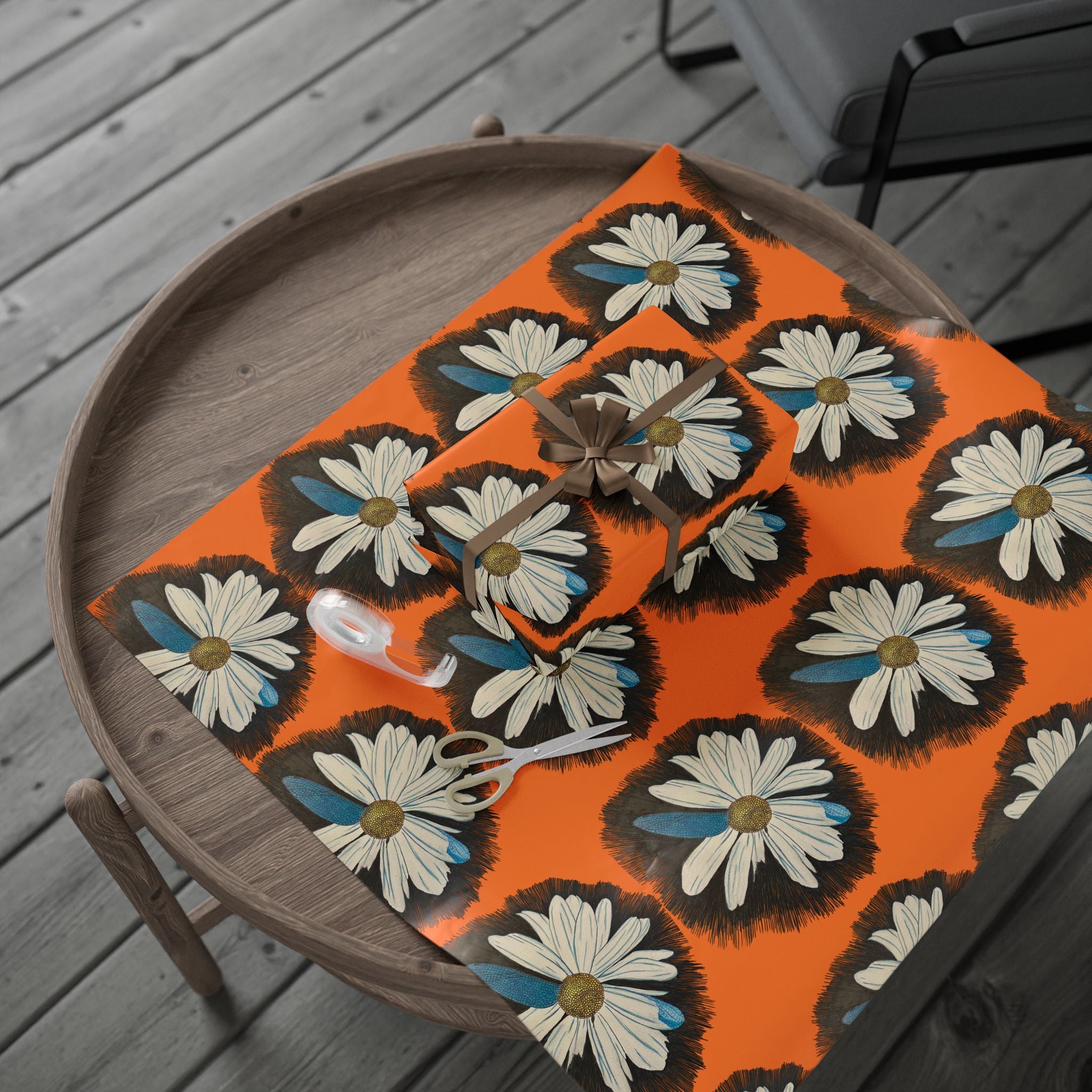 Wrapping Paper, Daisy Dragonfly Wings Design