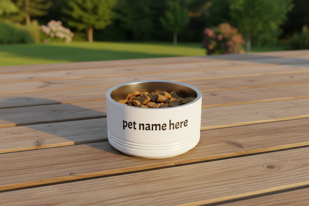 Pet Bowl, Abstract Color Block Design -Personalizable