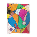 Blanket, Abstract Colorful Geometry Velveteen Plush