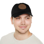 Hat, Dragonfly Stick Drawing Faux Leather Patch Dad Cap