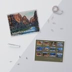 Two national parks calendars on a white surface with office supplies.