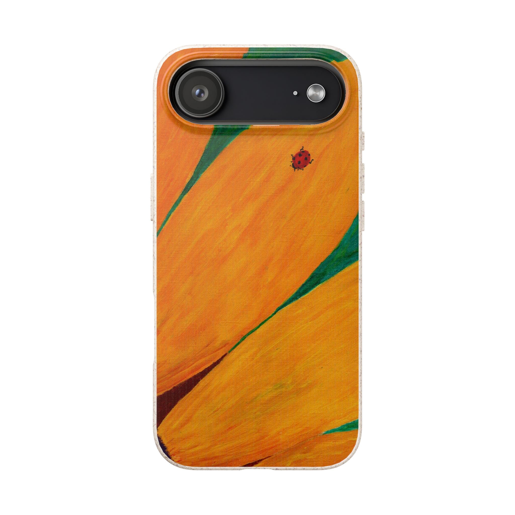 Phone Case, Ladybug on Sunflower Painting| Biodegradable