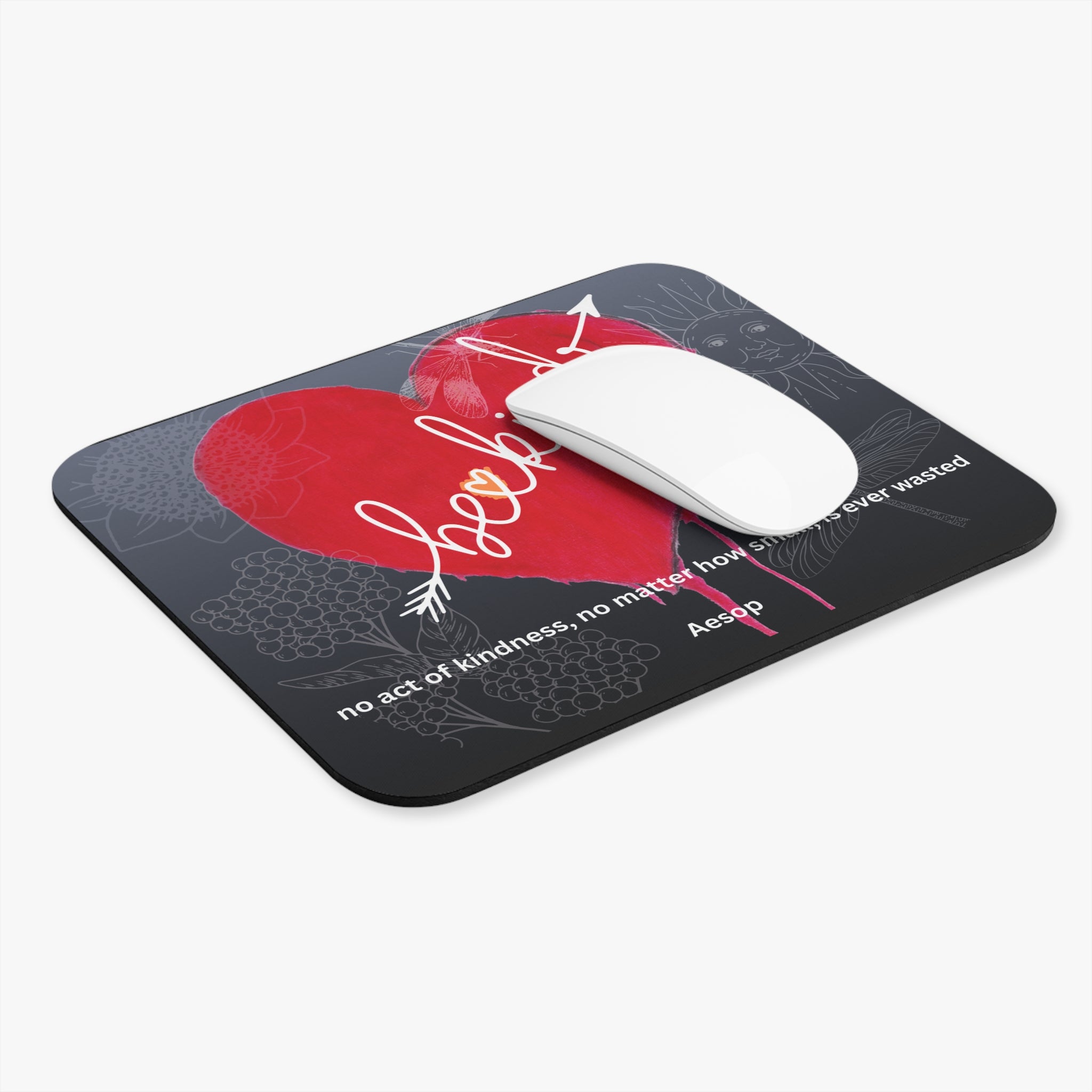 Mouse Pad — 'Be Kind' Bleeding Heart