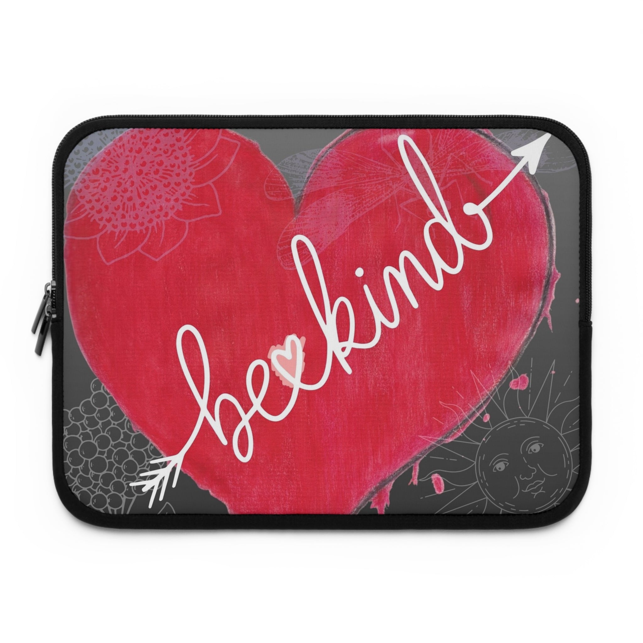 Case, Laptop Sleeve, Be Kind Red Heart Design