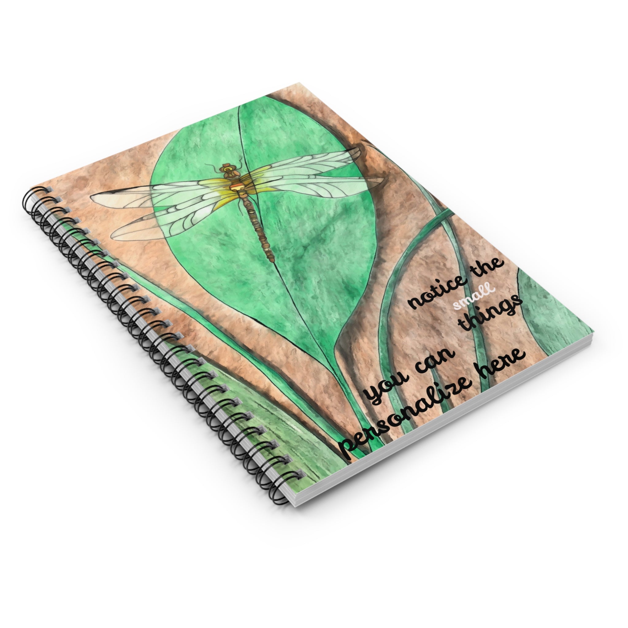 Notebook, Dragonfly on a Leaf - Journal (6"x8")