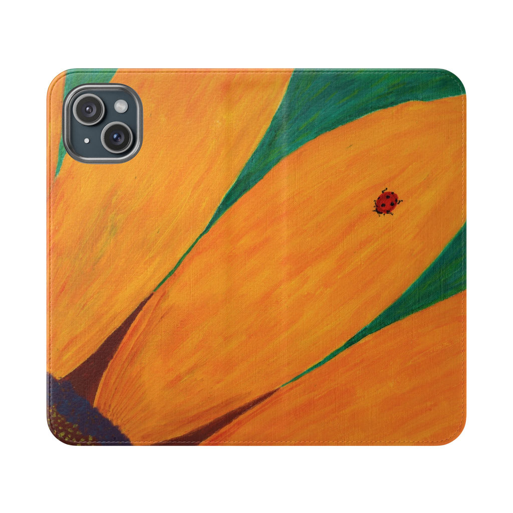 Phone Case, Ladybug on Sunflower — Flip Phone Case