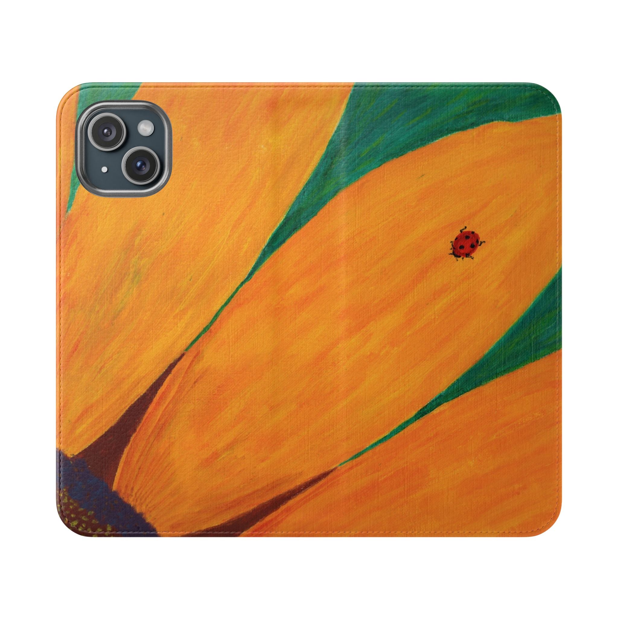 Phone Case, Ladybug on Sunflower — Flip Phone Case