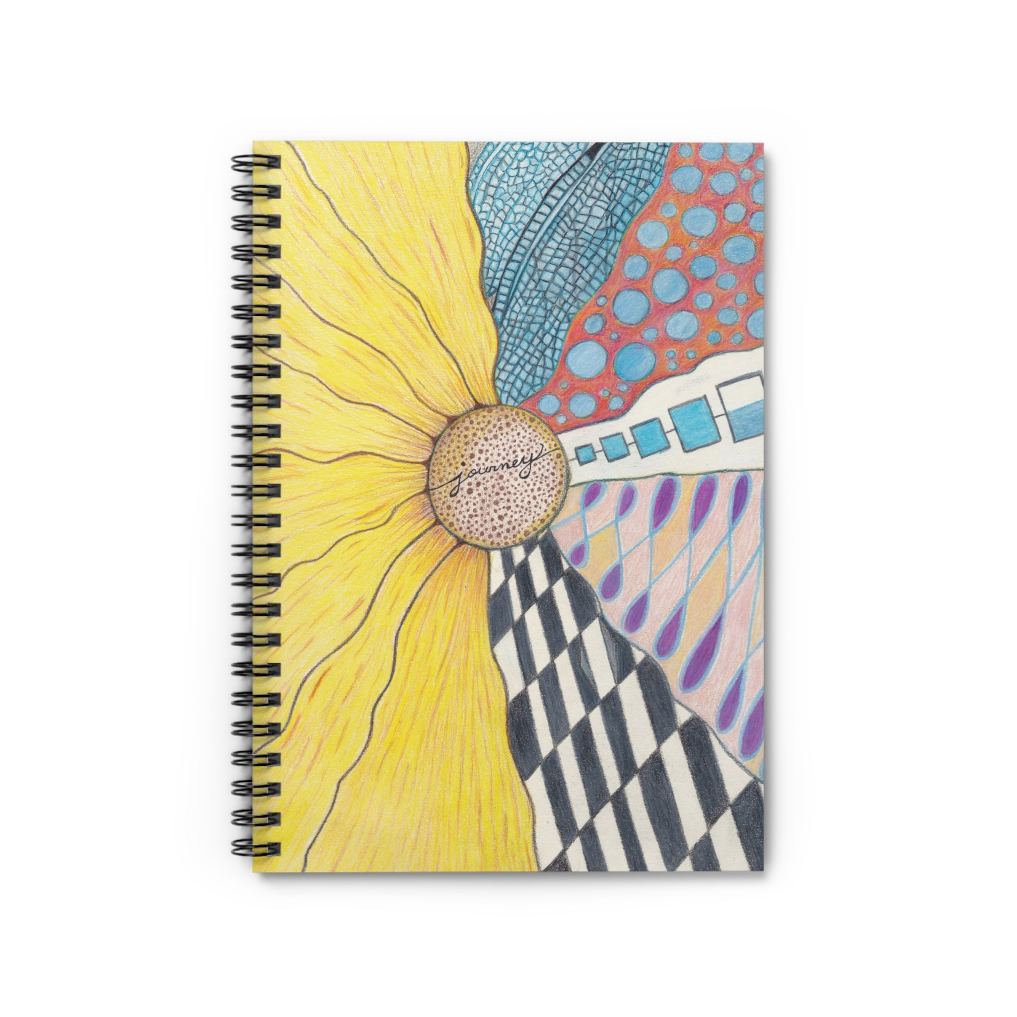 Notebook, Zentangle Spiral Notebook — Ruled Journal with Intricate Doodle Cover