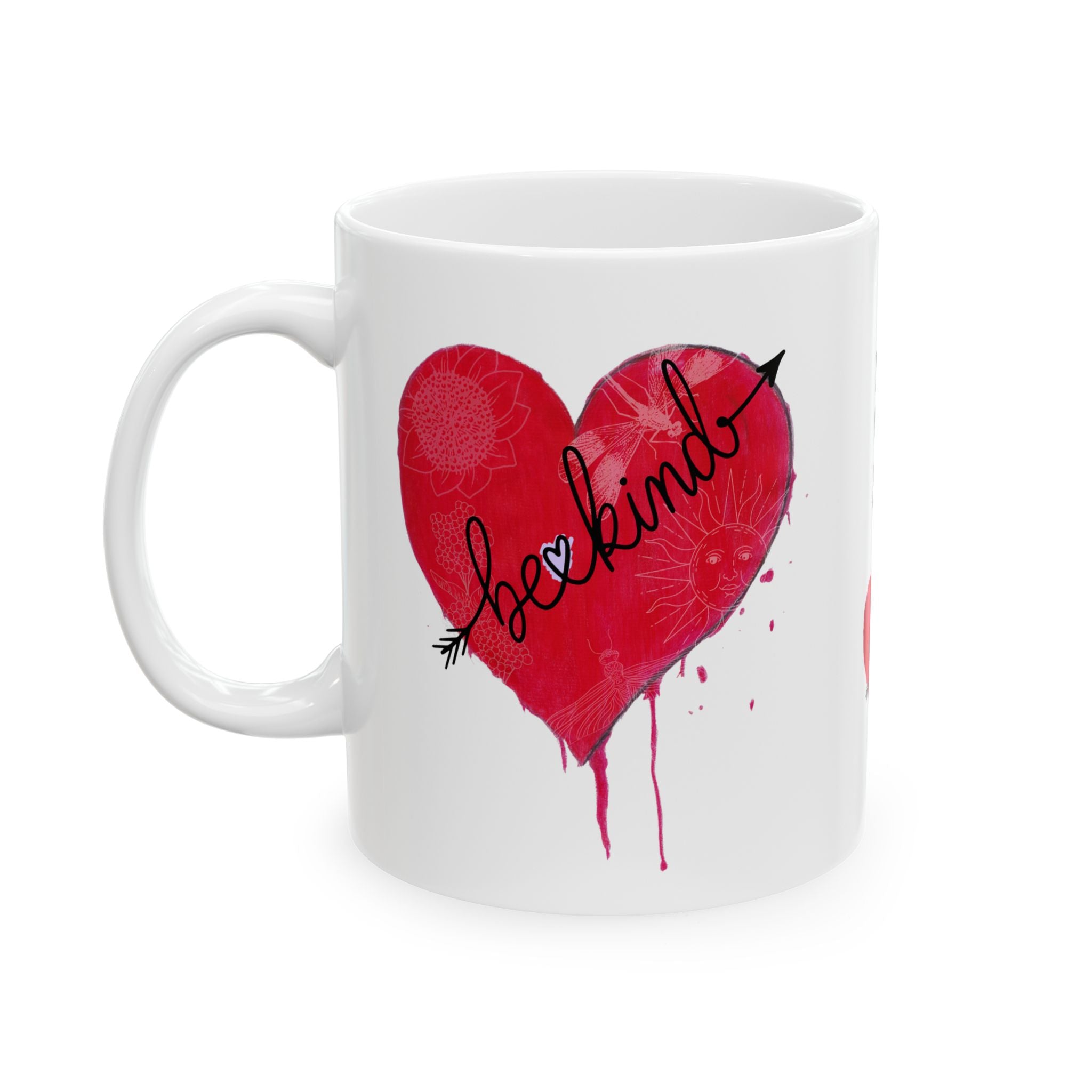 Mug, Be Kind Heart Design (11oz, 15oz)