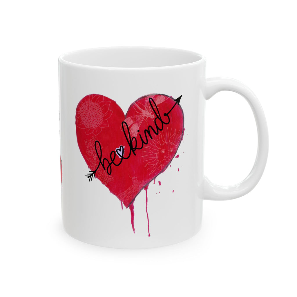 Mug, Bleeding Heart with Be Kind Arrow Ceramic (11oz, 15oz)