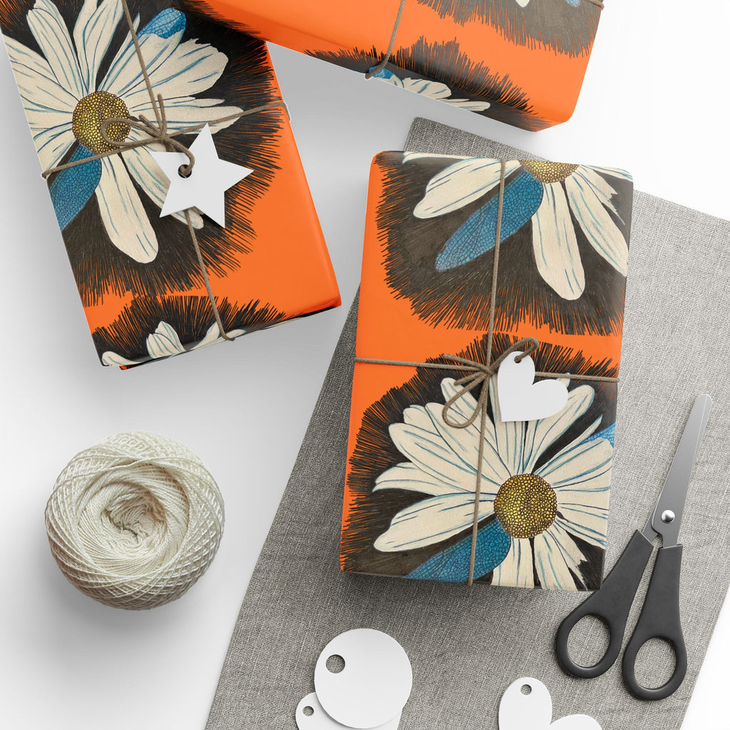 Wrapping Paper, Daisy Dragonfly Wings Design