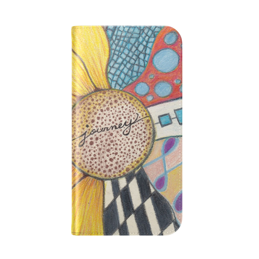 Phone Case, Sunflower Journey Flip Case – Artistic Floral