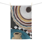 Tea Towel, Woman at a Cafe — Original Acrylic Painting by Marife Rosales