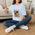 Shirt, Cuteness Guaranteed — Luna Tuxedo Kitten Vintage Stamp Tee