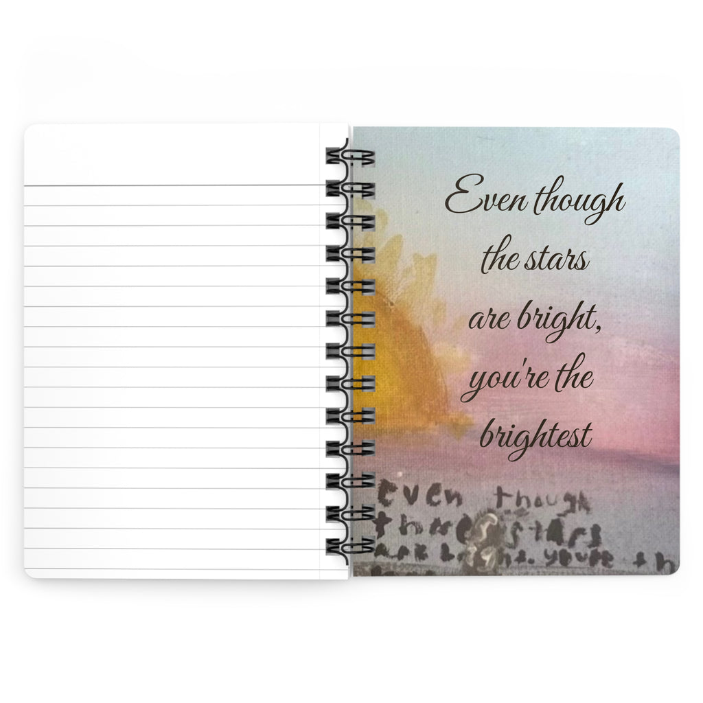 Spiral Notebook — Sunset Friends Illustrated Journal with ‘Even Though…’ Quote