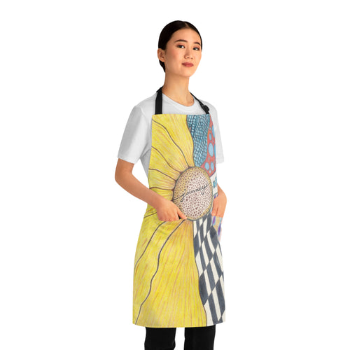 Apron, Zentangle — Colorful Artistic Kitchen Apron with Geometric Patterns