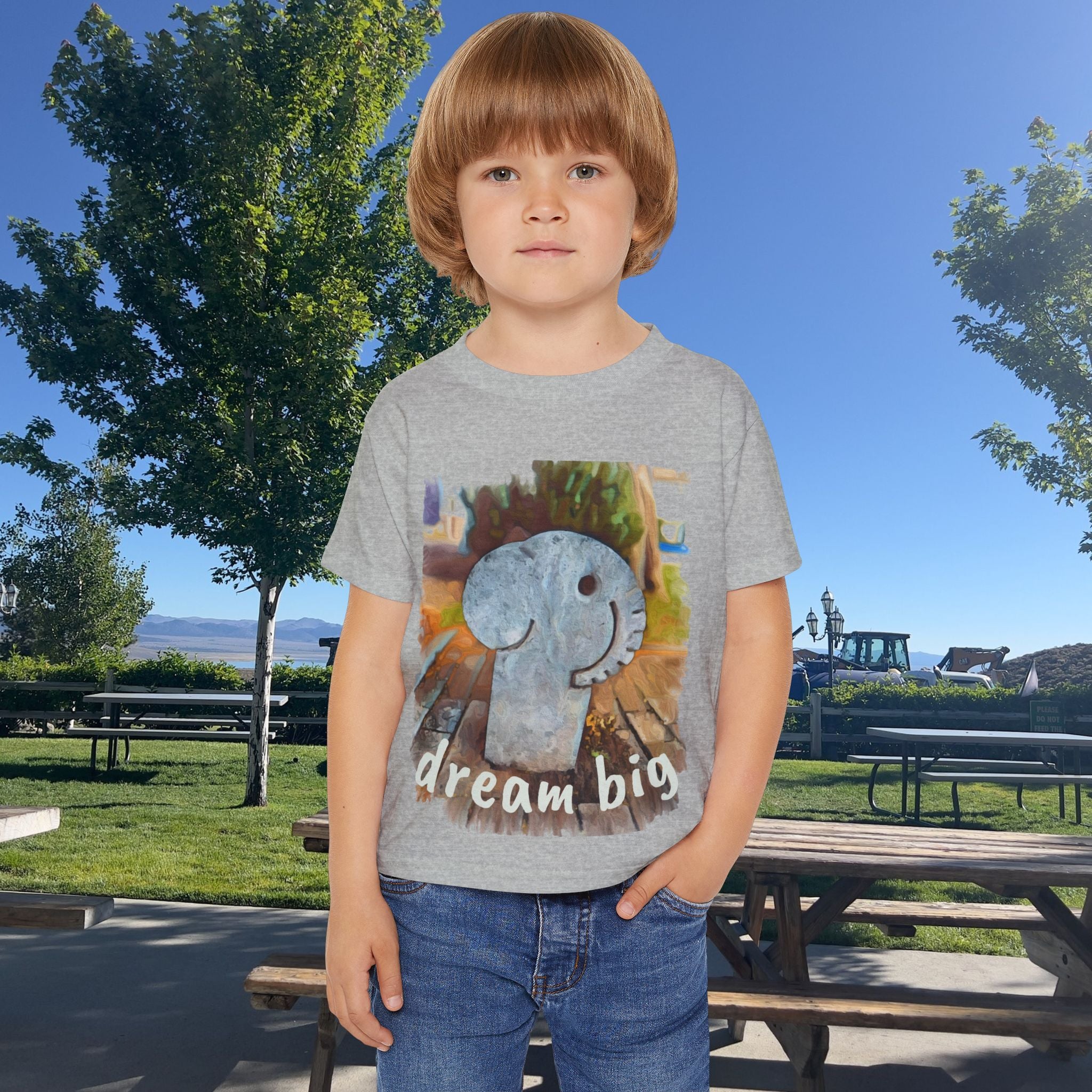 Shirt, Kids, Dream Big Toddler T-Shirt with Park Elephant Design
