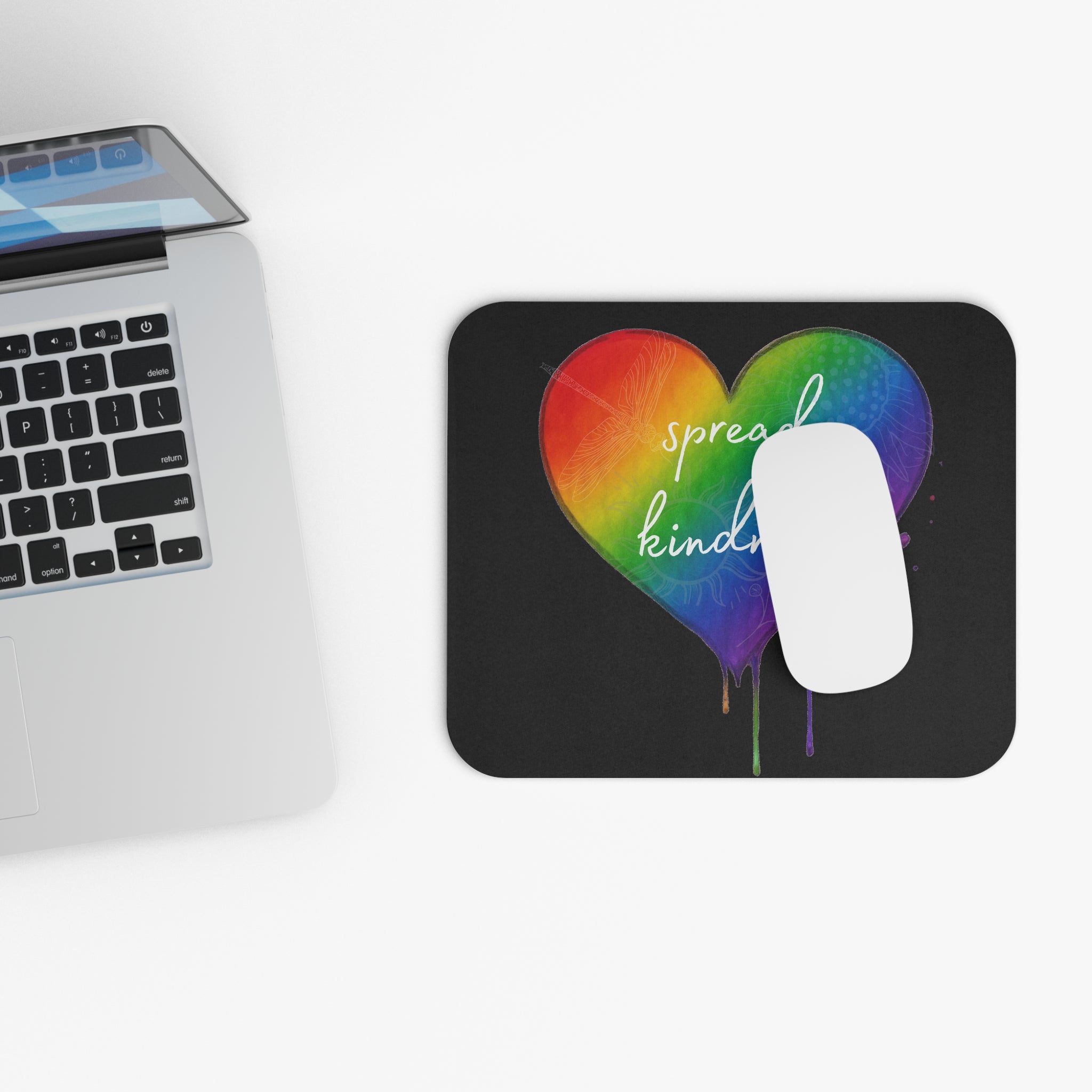 Mousepad, Spread Kindness Rainbow Heart
