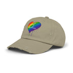 Cap, Rainbow Drip Heart "Spread Kindness" - Distressed