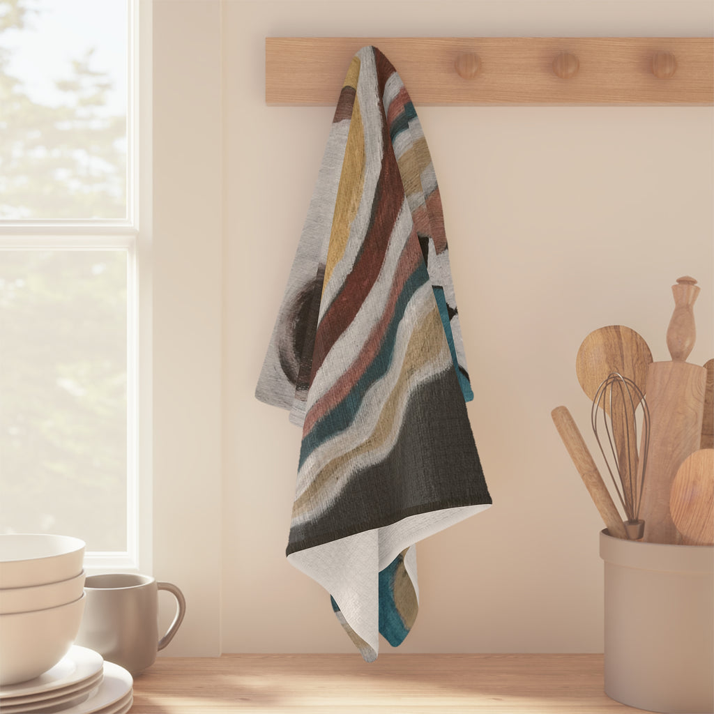 Tea Towel, Woman at a Cafe — Original Acrylic Painting by Marife Rosales