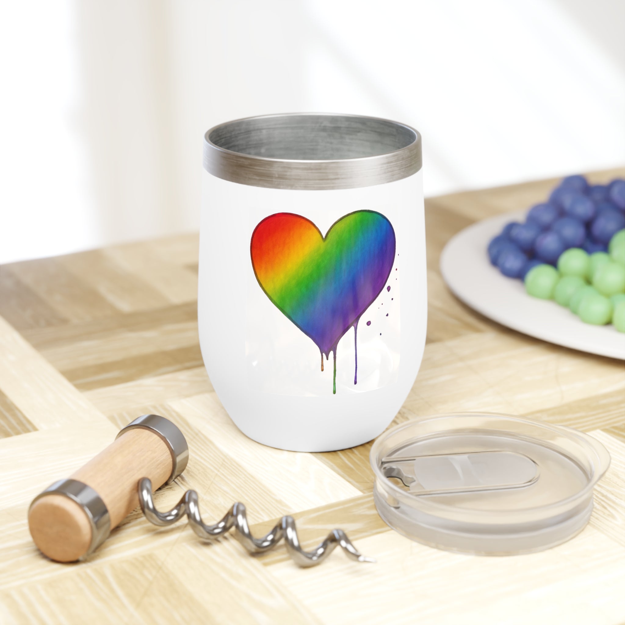 Tumbler, Rainbow Heart "Spread Kindness" - 12 oz
