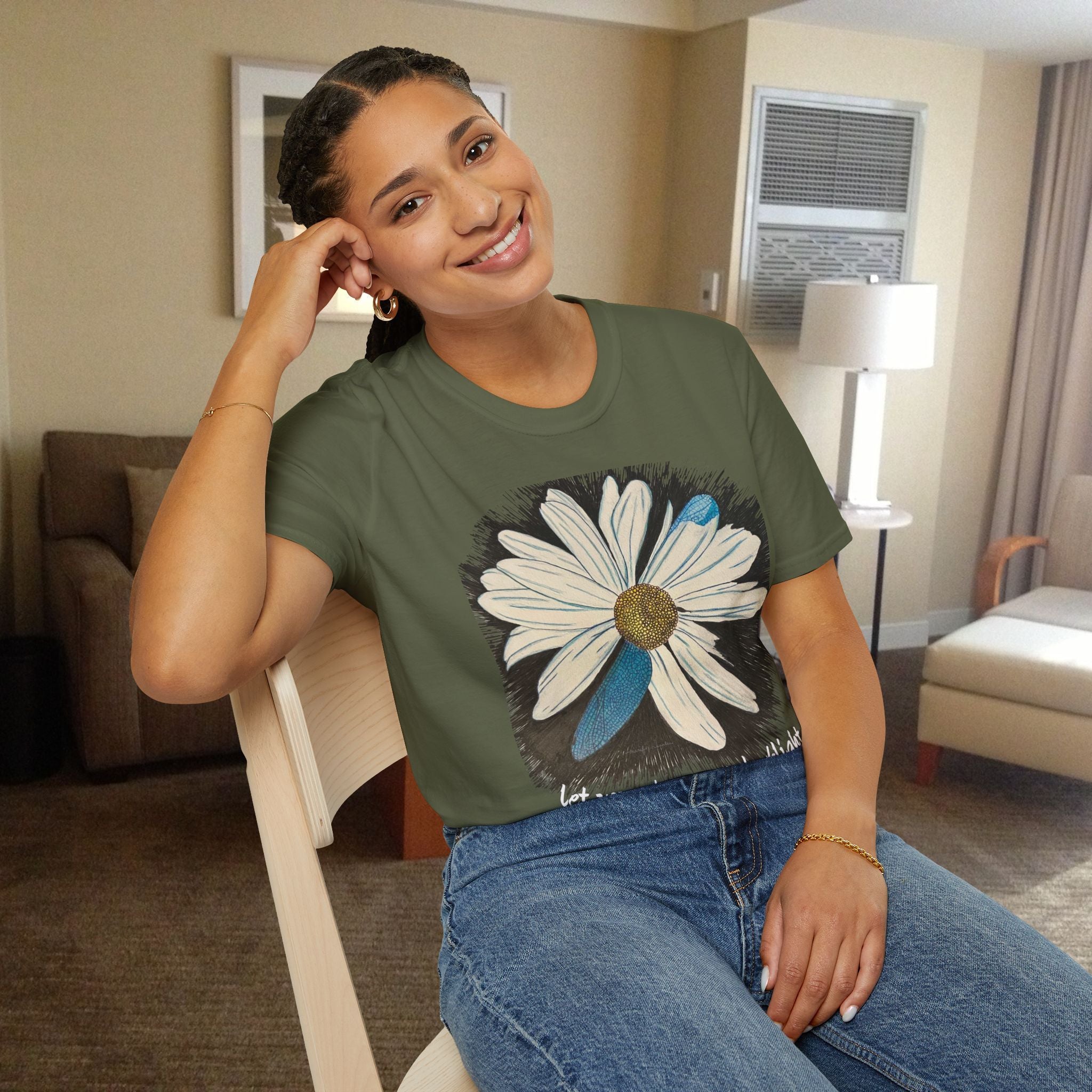 Shirt, Dreams Take Flight Daisy with Dragonfly Wings T-Shirt