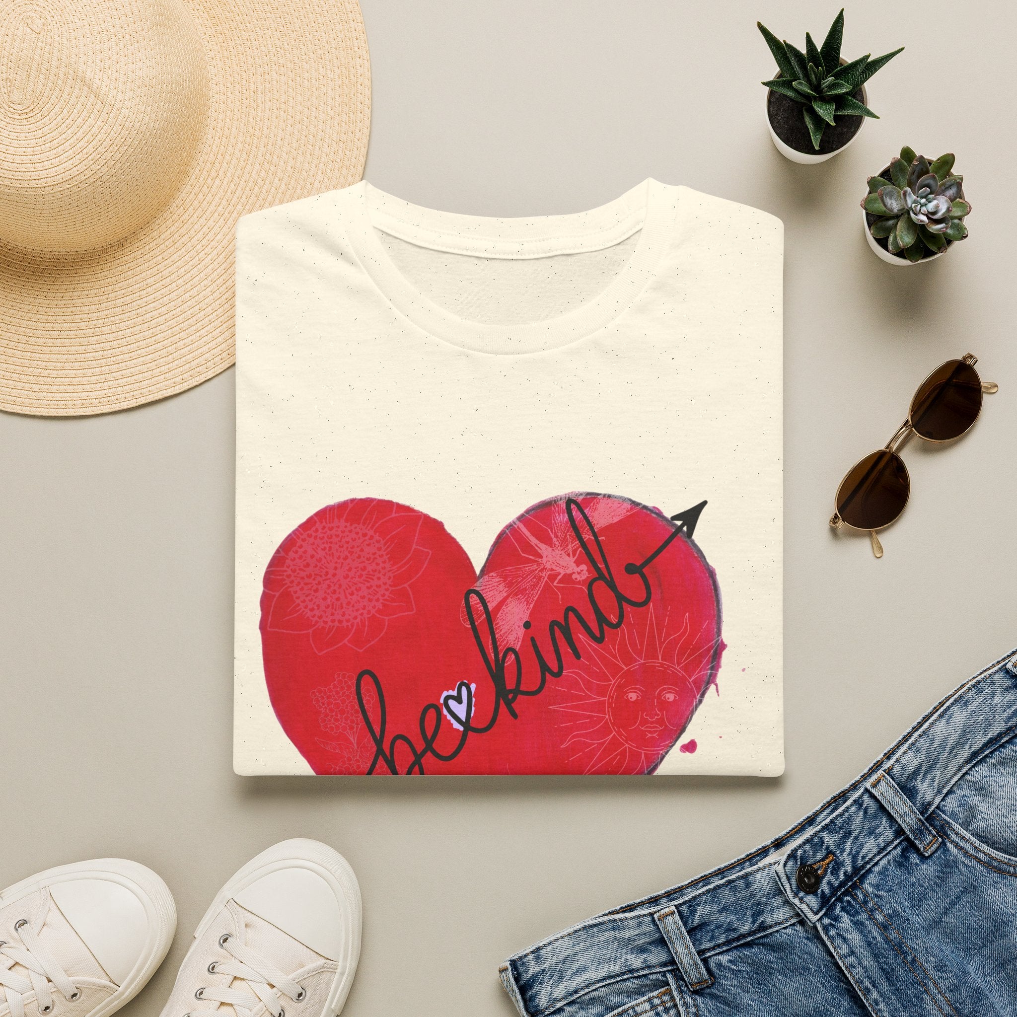 Shirt, Be Kind Red Dripping Heart