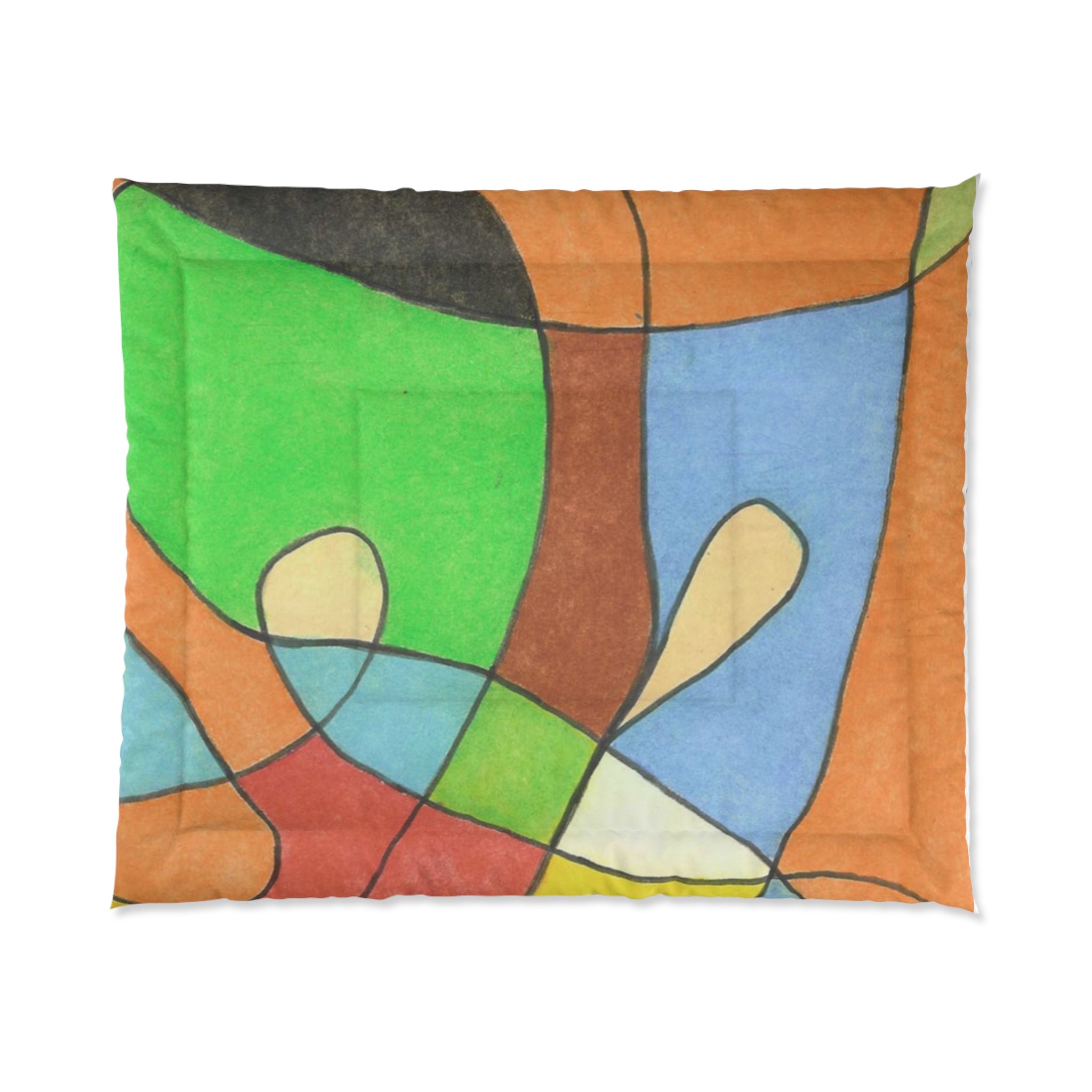 Comforter, Abstract Colorblock, Vibrant Modern Geometric Bedding