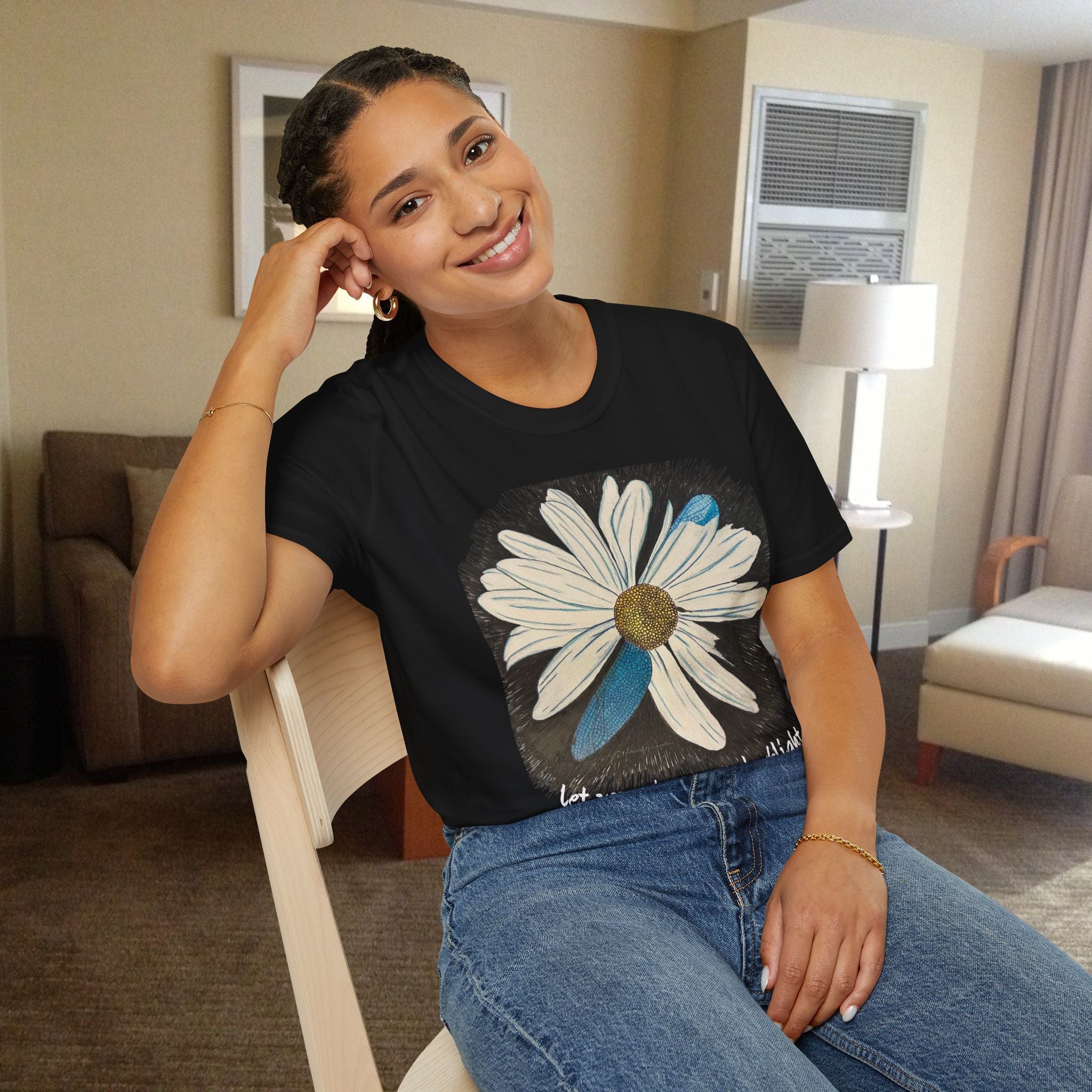 Shirt, Dreams Take Flight Daisy with Dragonfly Wings T-Shirt