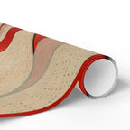 Wrapping Paper - Flower Collage Design on Red Background