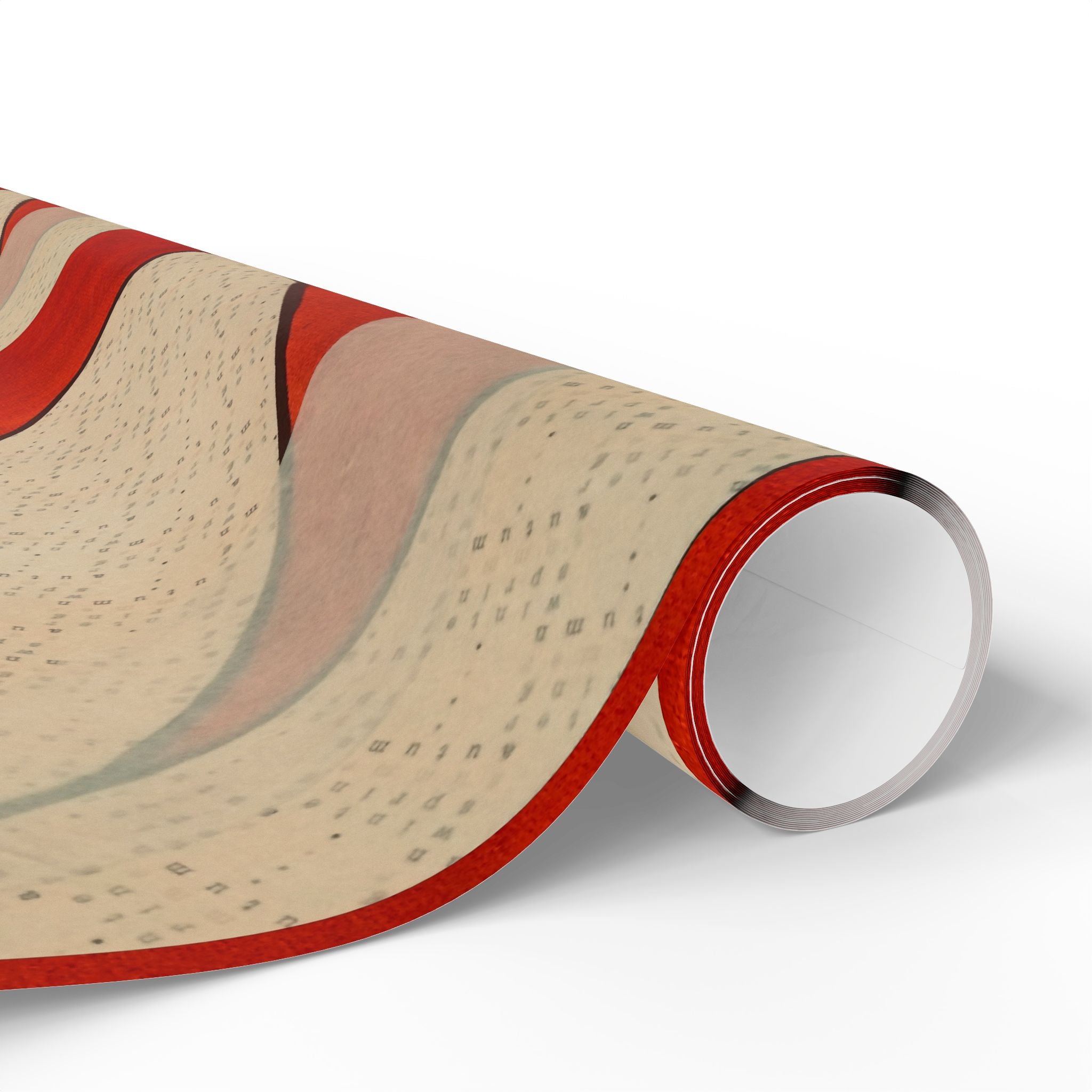 Wrapping Paper - Flower Collage Design on Red Background