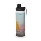 Stainless Steel Water Bottle — Sunset Silhouette Kids Scene