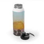 Stainless Steel Water Bottle — Sunset Silhouette Kids Scene