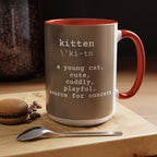 Mug, Cute Kitten Coffee Cup - 11 oz and 15 oz
