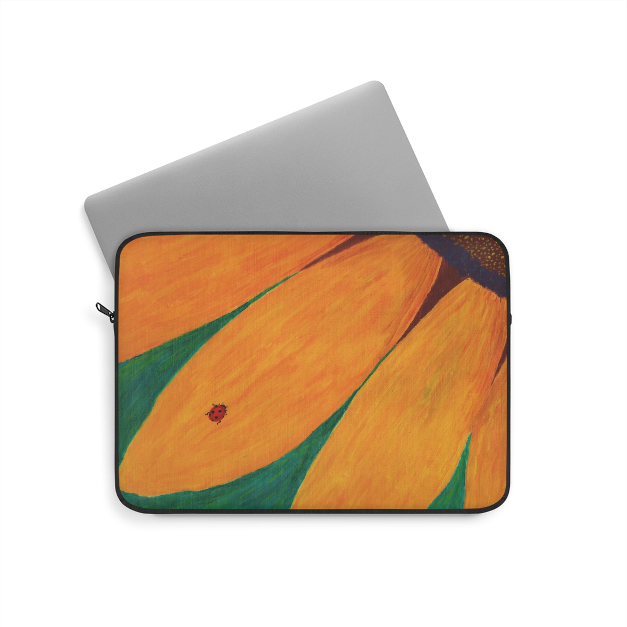 Case, Laptop Sleeve, Ladybug on a Sunflower, Dual zipper