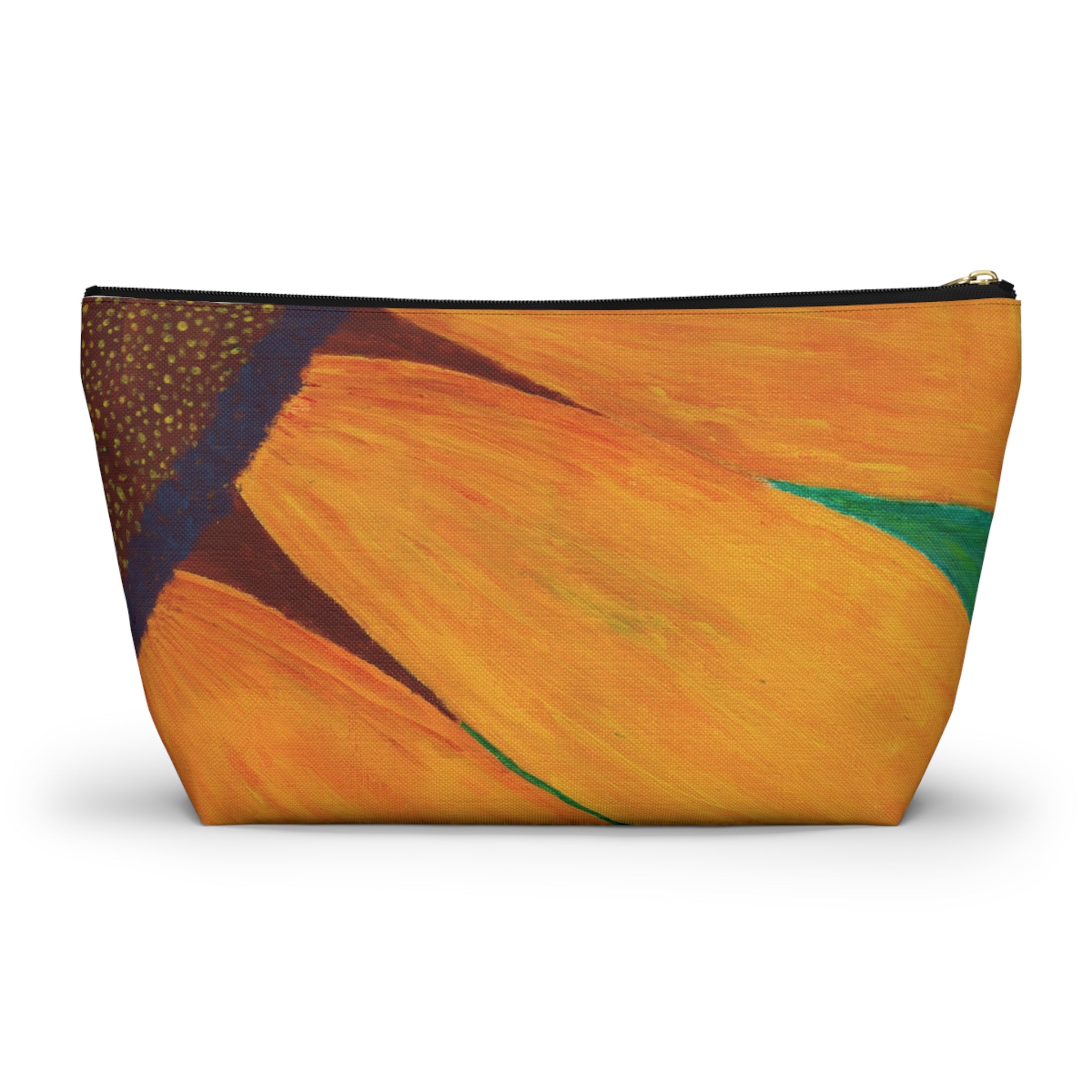 Pouch with a sunflower design on a white background